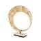15.5" Brown Rattan Abstract Handmade Mobius Strip Inspired Sculpture with White Marble Base